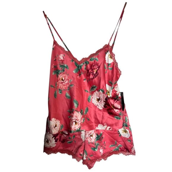 INC International Concepts Women's XS Lace Trim Floral Satin Pajama Set Feminine - Picture 3 of 6